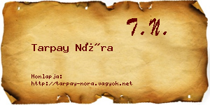 Tarpay Nóra névjegykártya