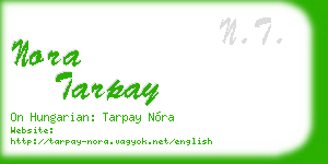 nora tarpay business card